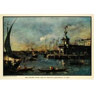 1934 Print Grand Canal La Dogana Guardi Drey Boats Ships Venice Italy 