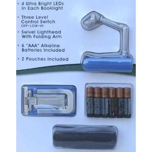  2 Pack LED Booklights 4 Bright Leds in Each Light,included 