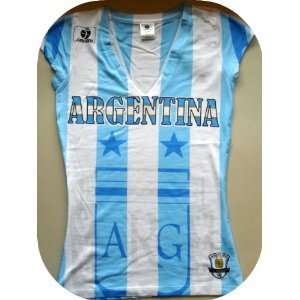  ARGENTINA LADIES TOP FASHION SOCCER SIZE SMALL. NEW.100% 