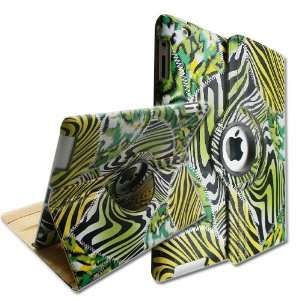 Zebra Pattern 360 Degrees Rotating Stand Smart Cover PU Leather Case 