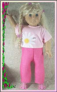   Clothes Pants Pink Linnen T Shirt Joy fit American Girl 18 inch NEW
