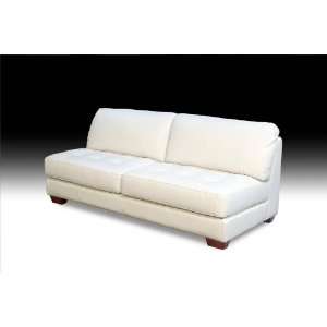 Zen Collection Armless, All Leather Tufted Seat Sofa by Diamond Sofa 