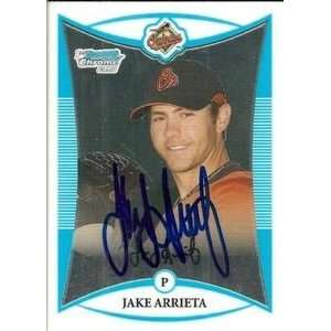  Jake Arrieta Signed 2008 Bowman Chrome Card Orioles 