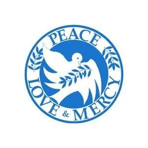  Peace, Love, Mercy Circle Magnet: Automotive