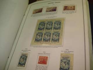 OLD US STAMP COLLECTION IN HARRIS LIBERTY ALBUM PAGES THRU 1990  