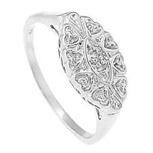    Sterling Silver Filigree Design Princess Promise Ring Jewelry