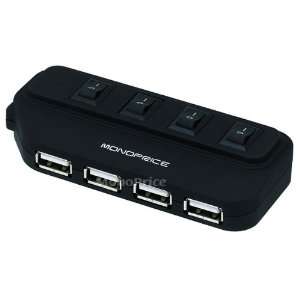  4 Ports USB 2.0 HUB with Switch Combo