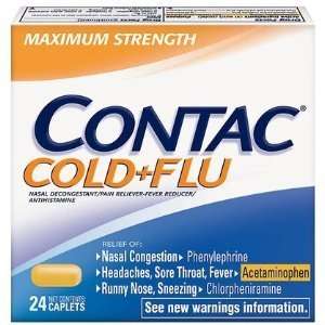 Pack] Contac Cold & Flu, Nasal Decongestant/Pain Reliever Fever 