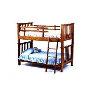  USA Made Amish Bedroom Furniture Mission Bunk Bed Twin Top 