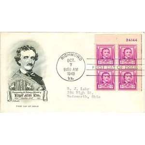 United States First Day Cover Birth Centenary Edgar Allen Poe Issued 7 