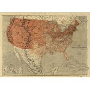  Civil War Map Map of the United States of North America 