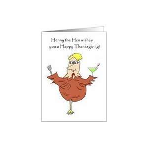  HENNY THE HEN MARTINI THANKSGIVING CARD Card Health 