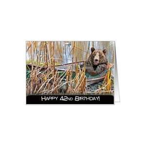  42nd birthday bear humor boat Card Toys & Games