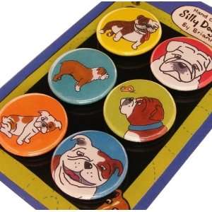  Bulldog Silly Dog Magnet Set of 6: Office Products
