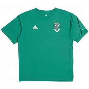  adidas Mens Mexico United T Shirt Twilight Green/Small 
