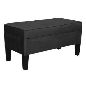Orchard Street Upholstered Storage Bench by Skyline Furniture in Black 