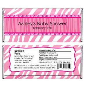   Baby Zebra   Personalized Candy Bar Wrapper Baby Shower Favors Toys