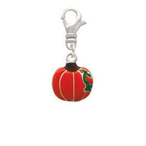  Small Pumpkin With Lines Clip On Charm Arts, Crafts 