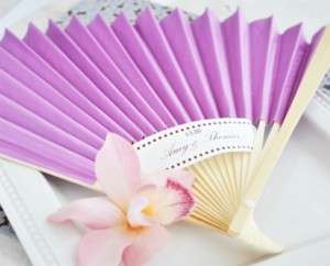 Lilac Light Purple Paper Fan Outdoor Wedding Favors  