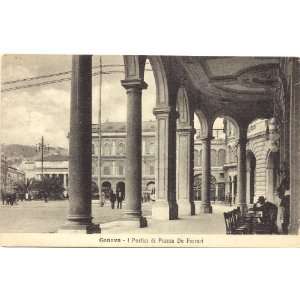 1920s Vintage Postcard the Portici di Piazza de Ferrari Genova Italy