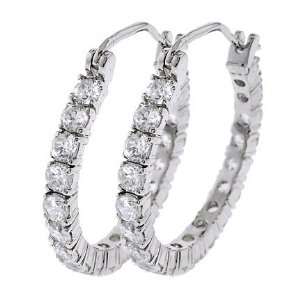  Bridal Simulated Diamond Silver Hoop Earrings Jewellery 