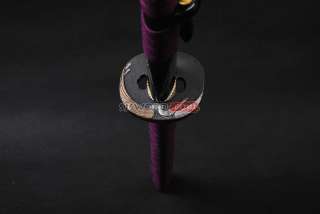 HANDMADE JAPANESE sword KATANA purple handle sharp 9057  