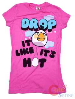 Angry Birds Girls Women T Shirt Drop it Licensed Pink  