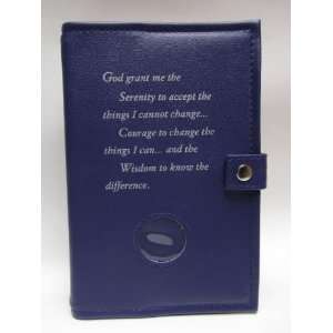   Book & 12 Steps & 12 Traditions Book Cover Medallion Holder Purple