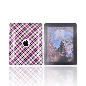  For Apple iPad Hard Cover Case Checker PLAID PINK BROWN 