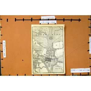  Map 1907 London Plan Hampton Court Palace Thames Bushy 