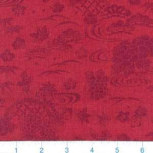  45 Wide Kimono Art 2 Garden Toile Red Fabric By The Yard 
