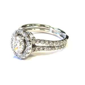  1.47 ct Oval Diamond Engagement Ring 14K White Gold (7) Jewelry
