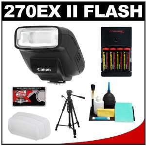  Canon Speedlite 270EX II Flash with Diffuser + Tripod + (4 
