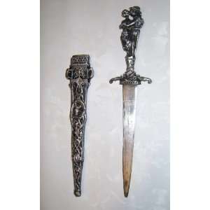 : 12, GOTHIC, LETTER OPENERS, METAL, with SHEATH, DECORATIVE, LETTER 