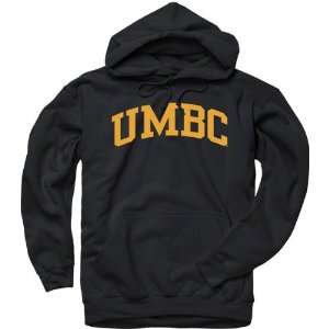 UMBC Retrievers Black Arch Hooded Sweatshirt: Sports 