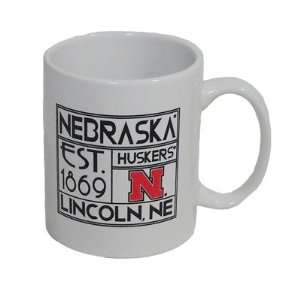 Nebraska Cornhuskers White Mug Neb Hus 