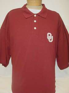 New! Embroidered University of Oklahoma OU Sooners Red Polo Shirt Big 
