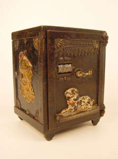 Antique Mechanical Bank Watch Dog Safe 1890s  