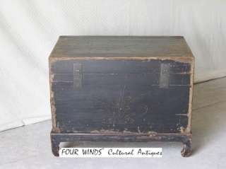 ANTIQUE CHINESE WOODEN TRUNK ON STAND  
