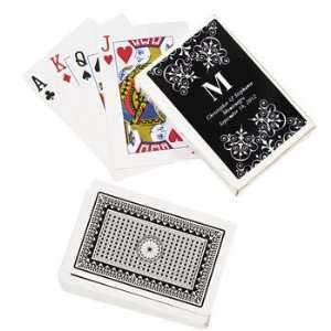  Black Personalized Monogram Wedding Playing Cards   Party 