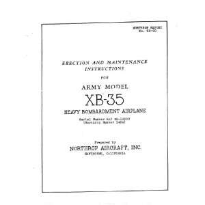    Northrop XB 35 Aircraft Maintenance Manual Northrop Books