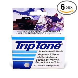  Triptone Motion Sickness Tablets, Boxes (Pack of 6 