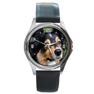 Australian Shepherd Round Leather Watch CC0022