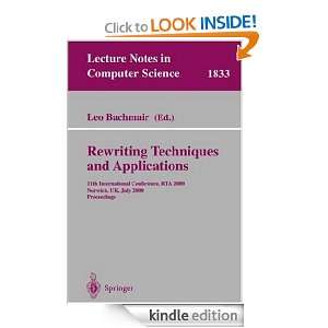   , UK, July 10 12, 2000 Proceedings eBook Leo Bachmair Kindle Store