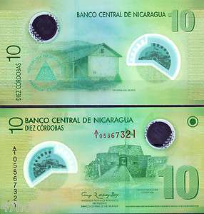 Nicaragua 2009   10 Cordobas Polymer Banknote UNC  