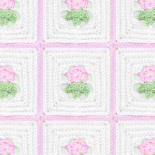 Baby Rose Bud Quilt Afghan Blanket Crochet Pattern  