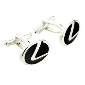    Black and Silver LEXUS Logo Automotive Car Cufflinks Jewelry