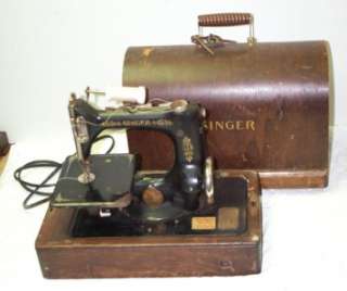 Antique 1923 Era Singer Model 24 Chain Stitch Sewing Machine with Bent 