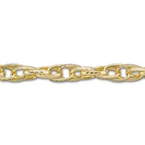   : Gold Plated Textured Double Oval Link Chain: Arts, Crafts & Sewing