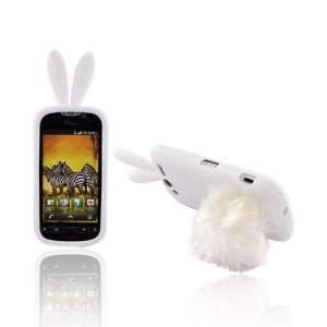  WHITE BUNNY Silicone Skin Case w Fur Tail Stand For T 